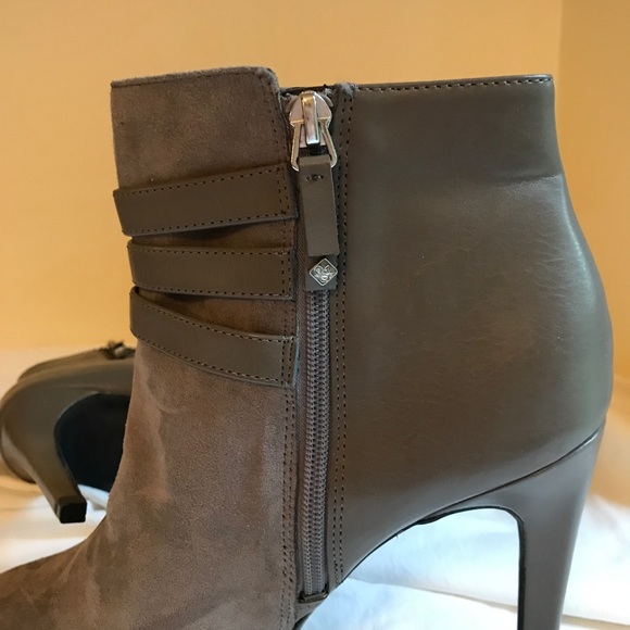 Sam & Libby gray suede high heel boots Sz 10 - Picture 7 of 8